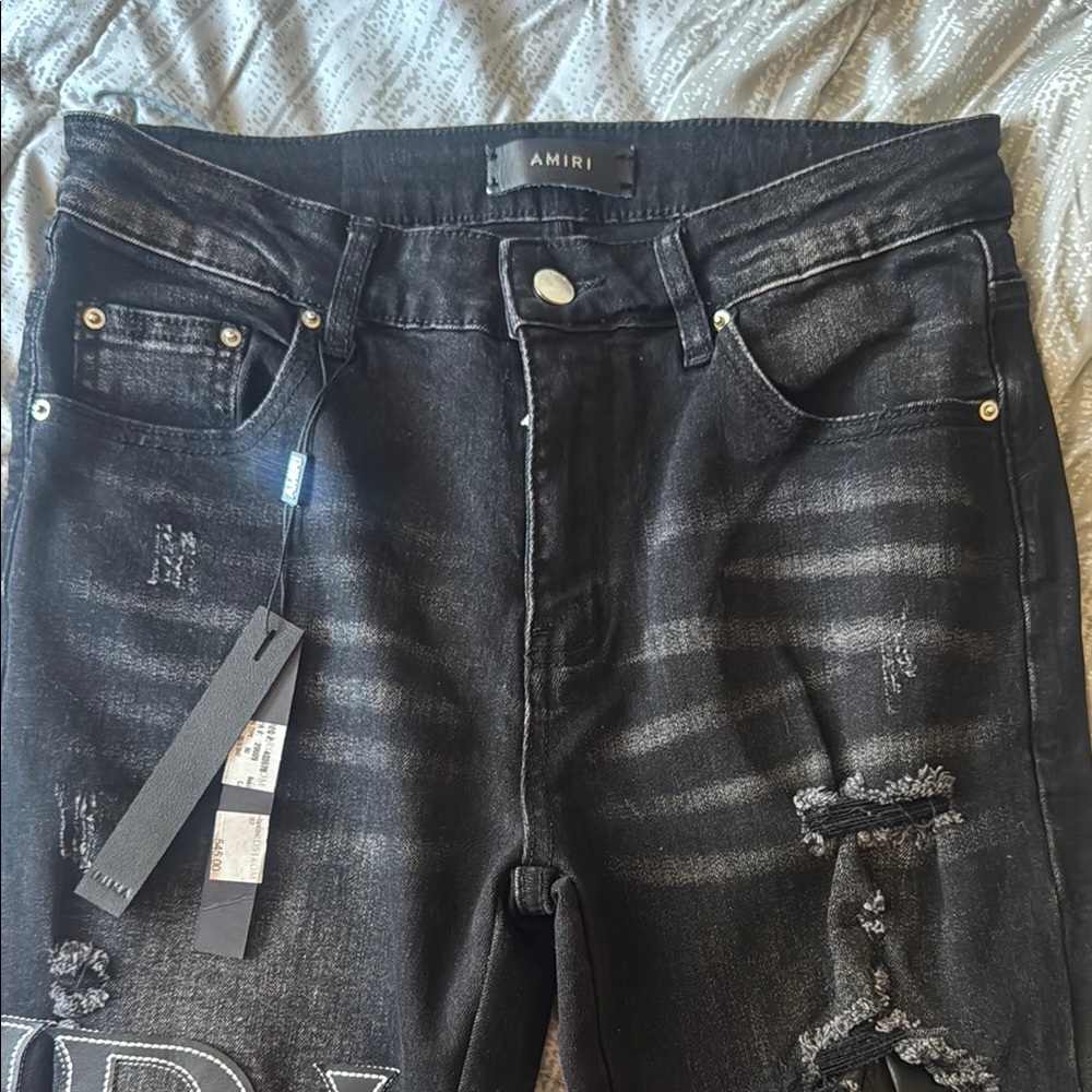 Amira Black Distressed Jeans - Picture 2 of 9